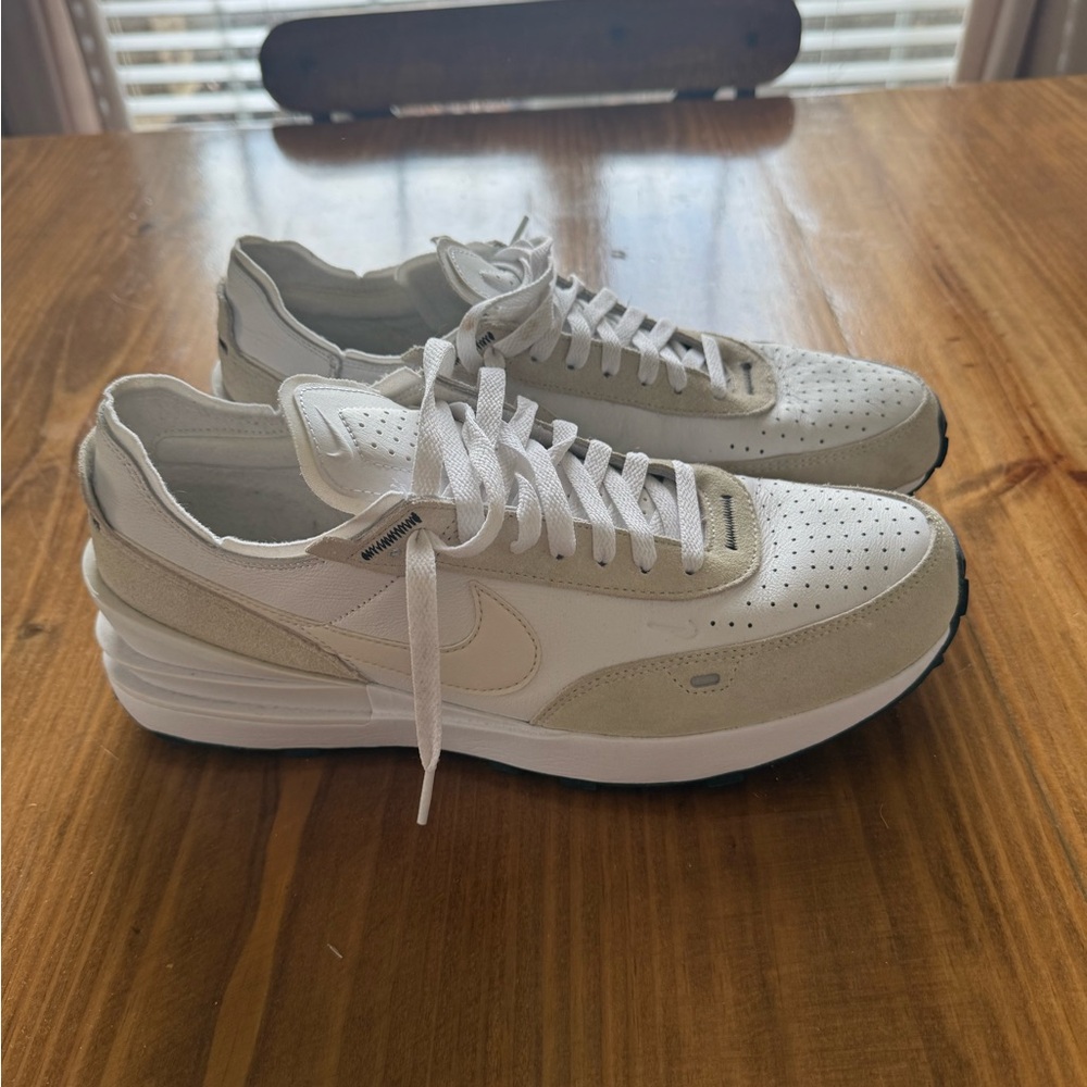 Nike White and Tan Athletic Shoes